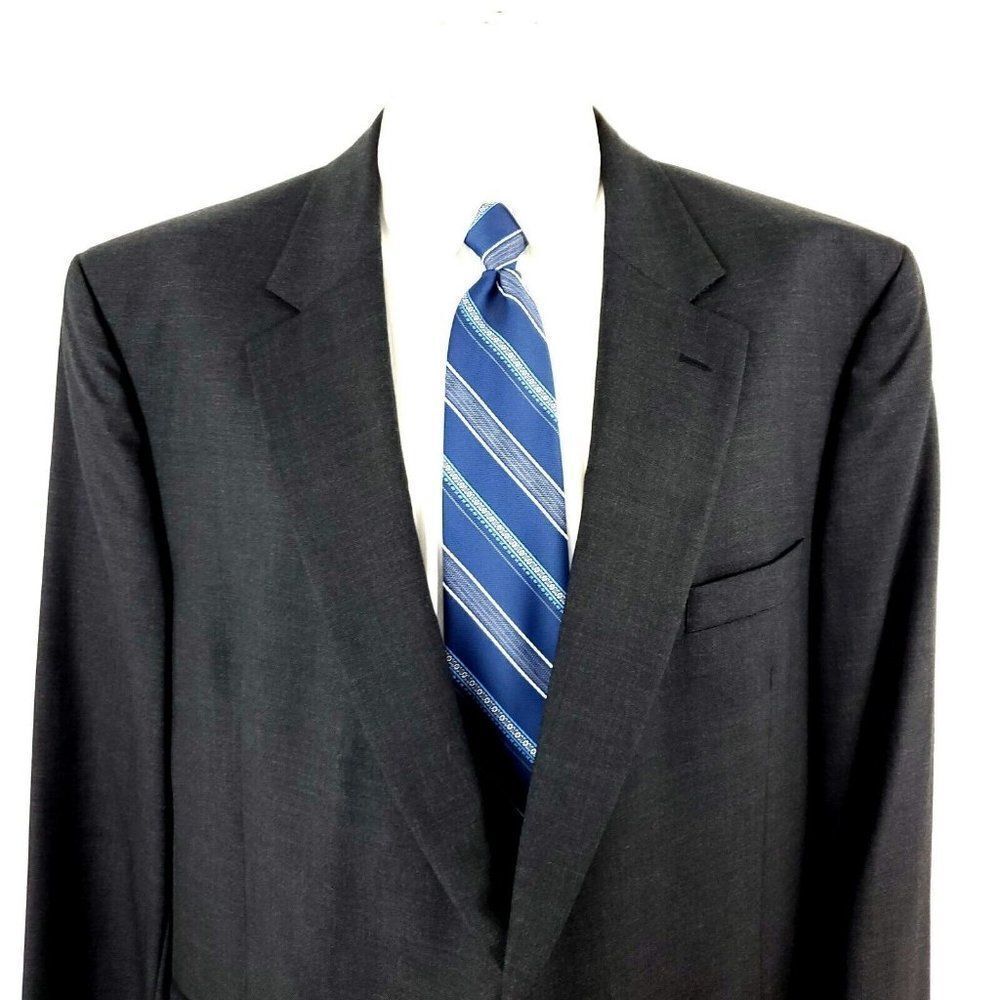 Jos A Bank Wool 2 Button Blazer 48r Or Slim Fit 50r Gray Twill